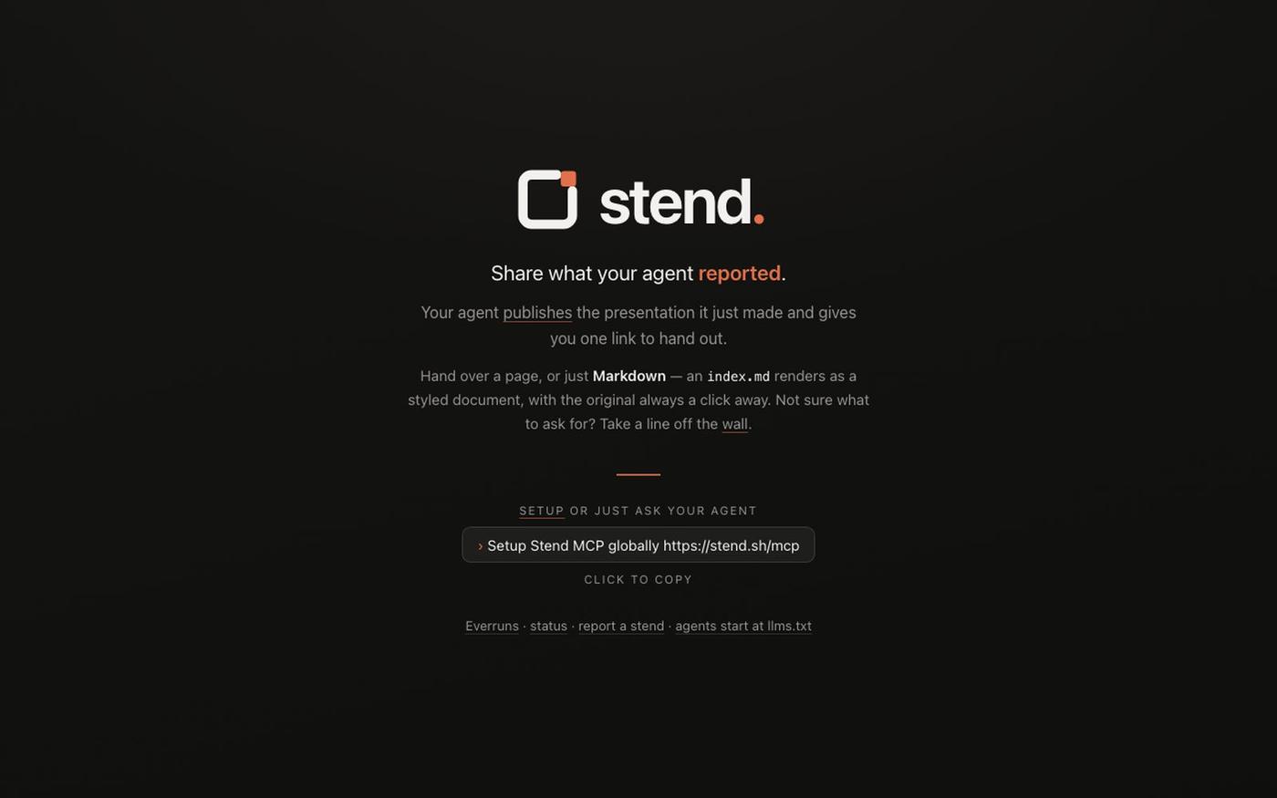 stend — share what your agent made — screenshot