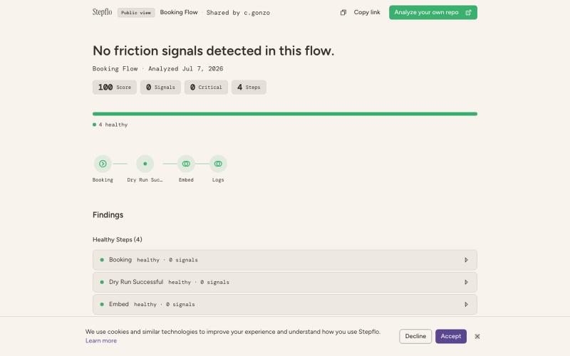 Stepflo — Turns code into a visual map of user flows — screenshot