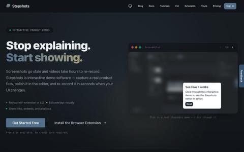 Stepshots — Interactive Demo Software in Minutes — screenshot
