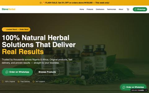 Steve Herbal Ventures — 100% Natural Herbal Products Nigeria — screenshot