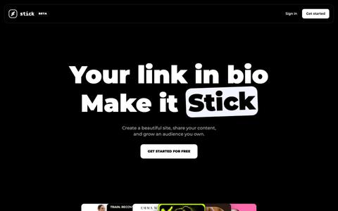 Stick — Make your link in bio yours — screenshot