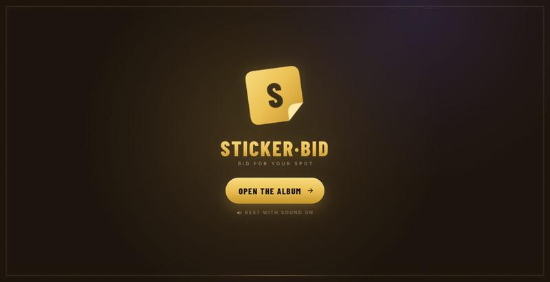 sticker.bid — bid for your spot in the album — screenshot