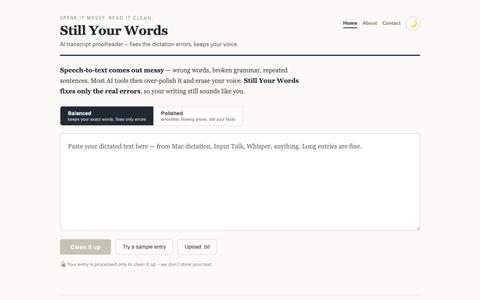 Still Your Words — AI Transcript Proofreader for Dictation — screenshot