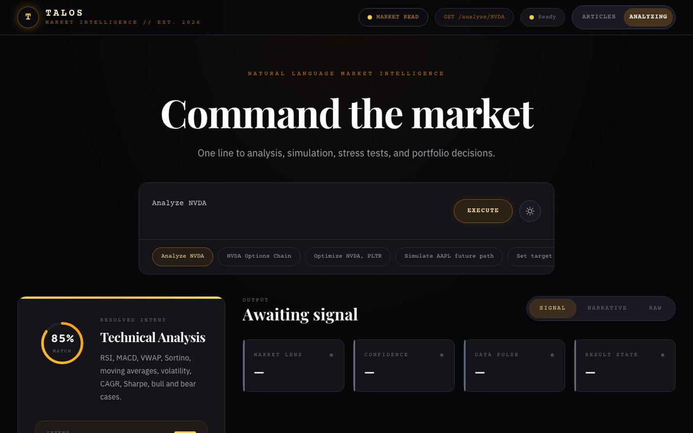 Talos Command Layer — screenshot