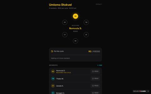 Umlomo Stokvel — Savings Group Tracker — screenshot