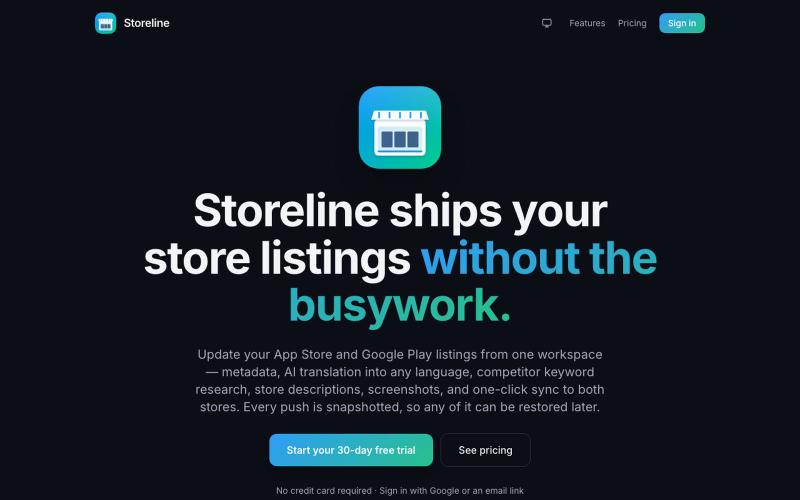 Storeline — screenshot