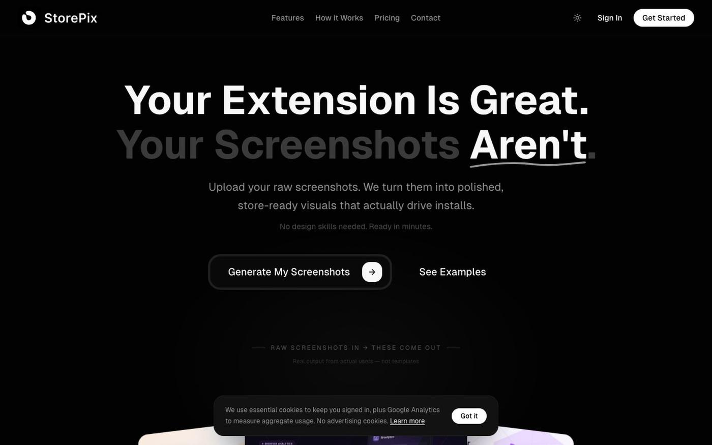 StorePix — AI Store Screenshots for Browser Extensions — screenshot