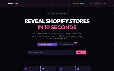 StoreXray — Instant Technical Audit & Intelligence for Shopify Stores — screenshot