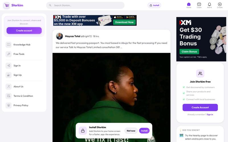Storkim - Connect, Share & Discover Amazing Content — screenshot