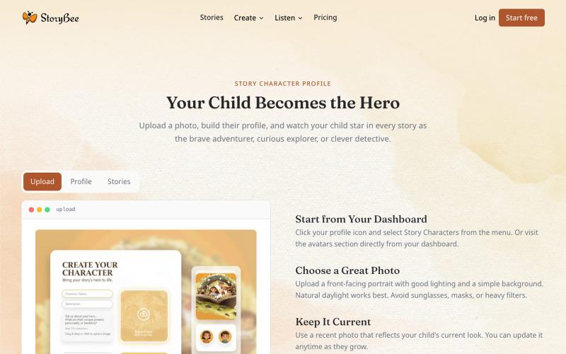 Story Characters Kids Become Story Heroes - StoryBee — screenshot