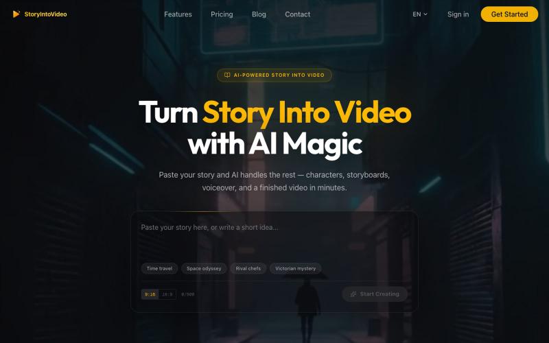 StoryIntoVideo - Turn Stories Into Videos with AI — screenshot