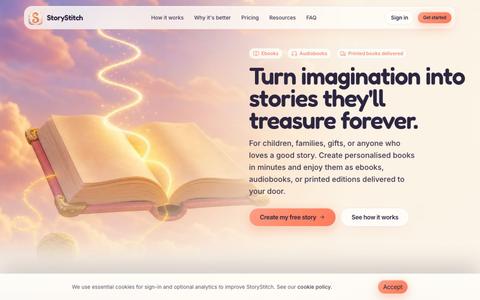 Personalised Storybooks, Audiobooks & Printed Books — screenshot