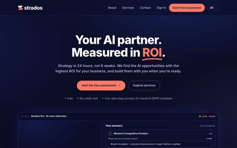 Strados.ai | Know exactly where to start with AI — screenshot