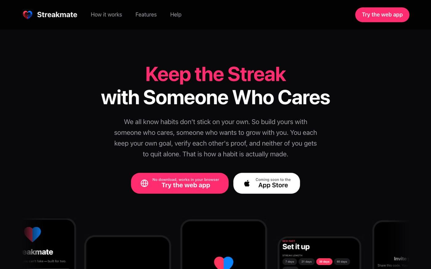 Streakmate: the shared streak for couples — screenshot