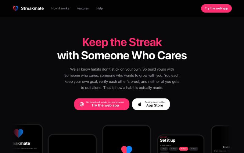 Streakmate: the shared streak for couples — screenshot