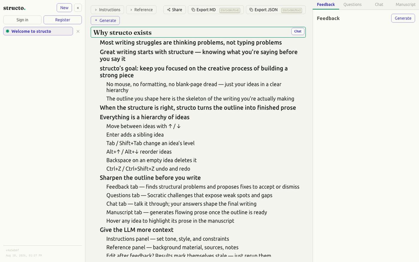 structo — screenshot