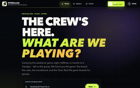 Studboards | Real-Life Game Boards for Groups — screenshot