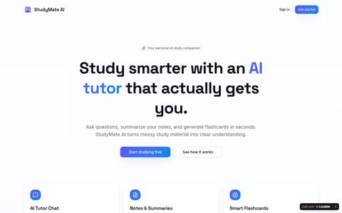 StudyMate AI — Study smarter with your AI tutor — screenshot