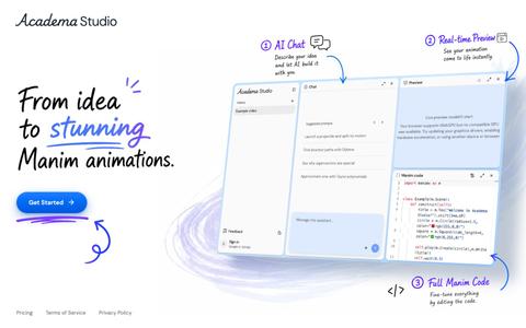 Academa Studio | AI-Native Manim Editor — screenshot