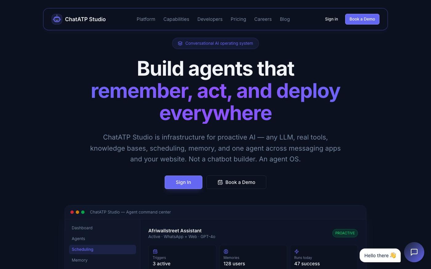 ChatATP Studio - Build AI Agents That Actually Do Things | Multi-Platform Agent — screenshot