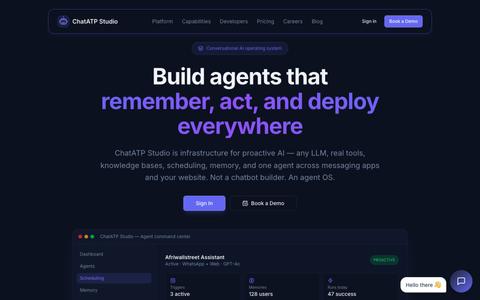 ChatATP Studio - Build AI Agents That Actually Do Things | Multi-Platform Agent — screenshot