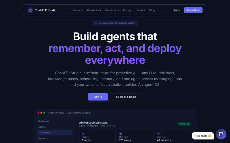 ChatATP Studio - Build AI Agents That Actually Do Things | Multi-Platform Agent — screenshot
