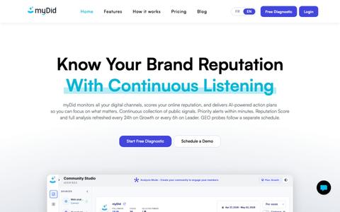 myDid Community Studio | Veille e-réputation & IA — screenshot