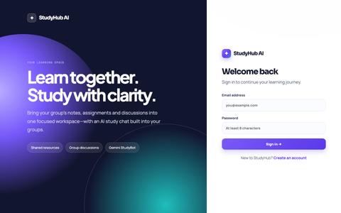 StudyHub AI — screenshot