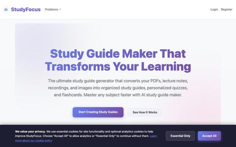 Study Guide Maker | StudyFocus — screenshot