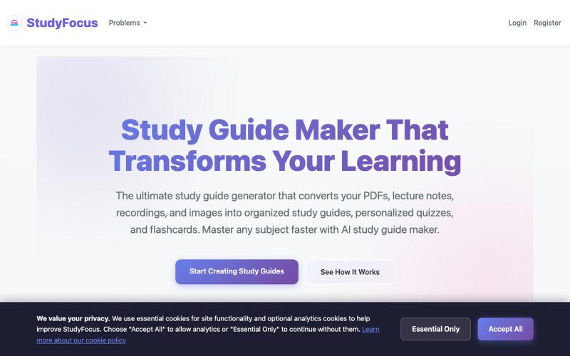 Study Guide Maker | StudyFocus — screenshot