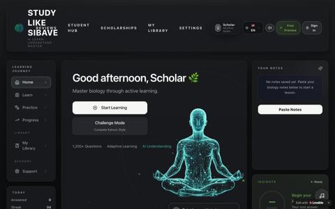 Biology Study — Active Learning from Your Notes — screenshot