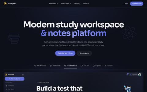 StudyPie — AI study guide maker, flashcards & practice tests — screenshot