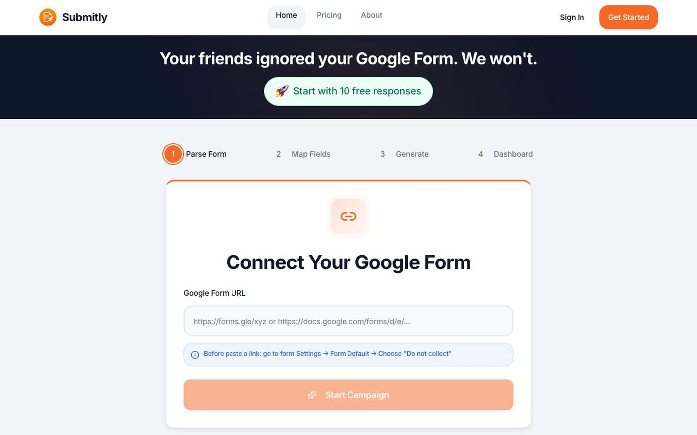 Submitly - Automated Google Forms Submission — screenshot
