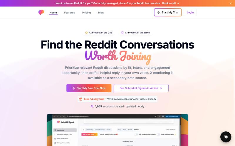 Subreddit Signals - Find Reddit Conversations Worth Joining — screenshot