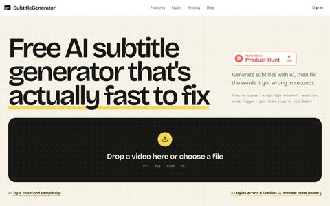 Subtitle Generator — Add Subtitles to Video Free | SubtitleGenerator — screenshot