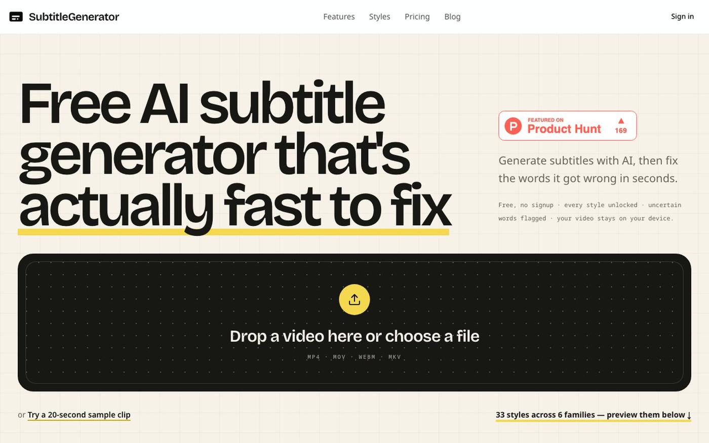 Subtitle Generator — Add Subtitles to Video Free | SubtitleGenerator — screenshot