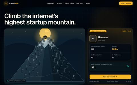 SummitWar — The internet's highest startup position — screenshot