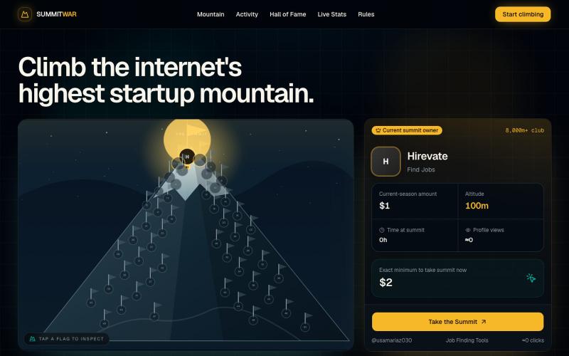 SummitWar — The internet's highest startup position — screenshot
