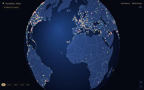 Sunshine Atlas — interactive map of the world's sunshine, warmth & rain — screenshot
