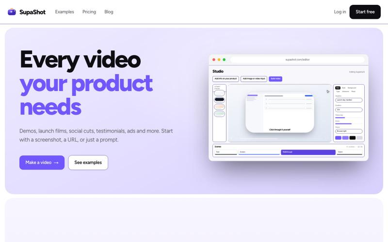 SupaShot · Every video your product needs — screenshot