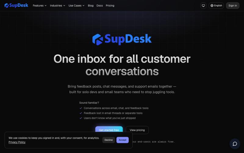 SupDesk — Customer Support Software & Help Desk for Small Teams — screenshot