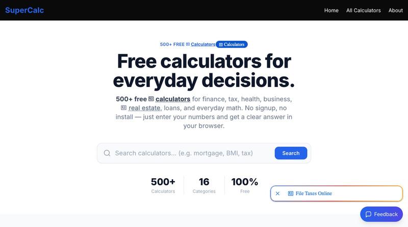 supercalc-dev — screenshot