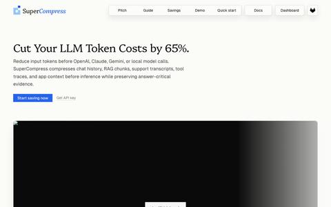 SuperCompress - Cut Your LLM Token Costs by 65% — screenshot
