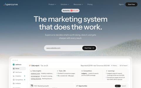 Supercurve | Marketing that understands how you grow — screenshot