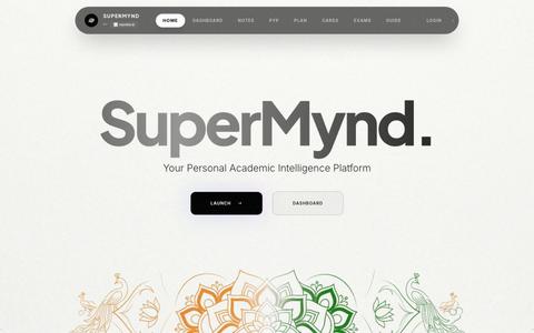 Your Personal Academic Intelligence Platform | SuperMynd AI — screenshot