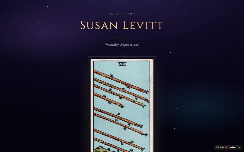 Susan Levitt — Daily Tarot Card Reading — screenshot