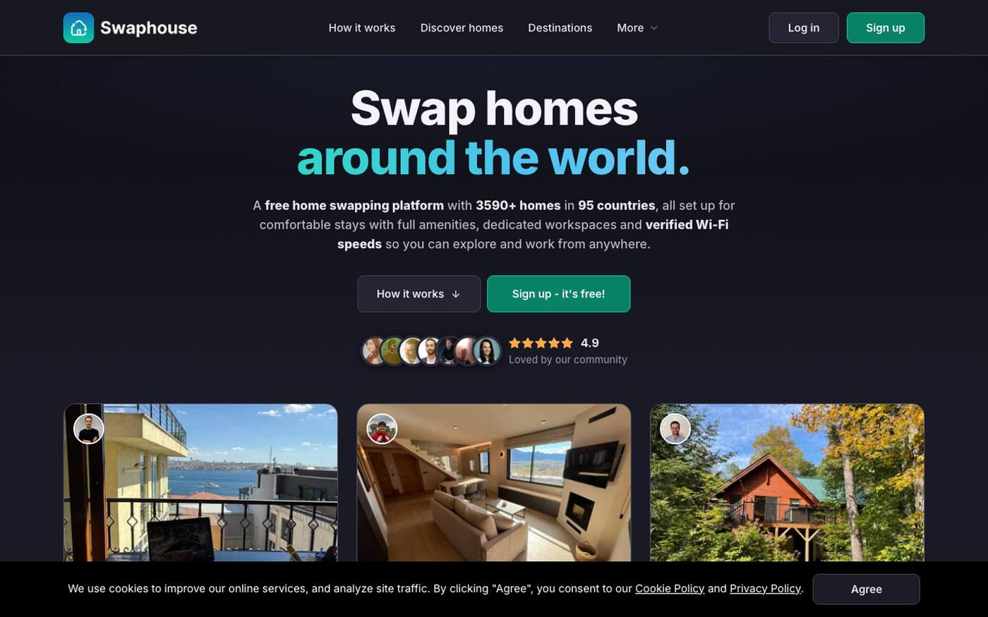 Free Home Swap Platform for Remote Workers | Swaphouse — screenshot