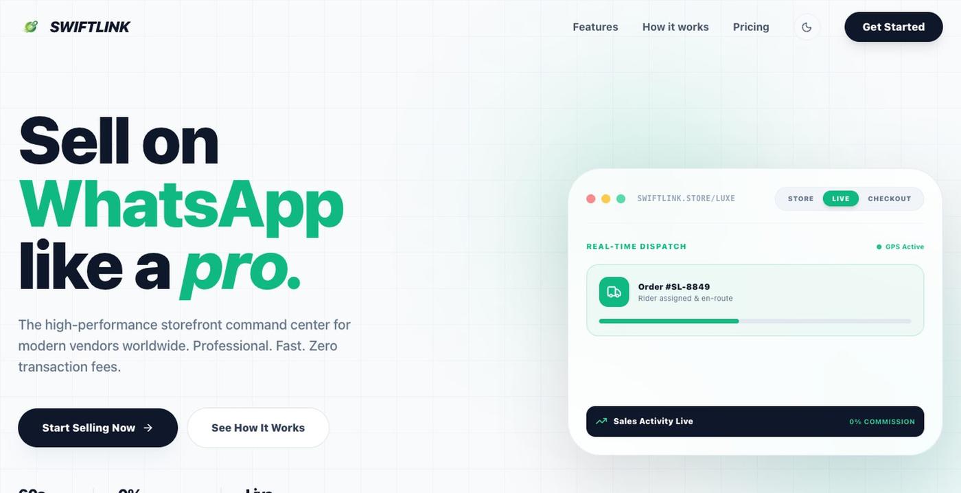 SwiftLink Pro | The High-Fidelity WhatsApp Commerce Workspace — screenshot