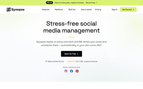 Synapse Automation — AI Social Media Management & Automation — screenshot