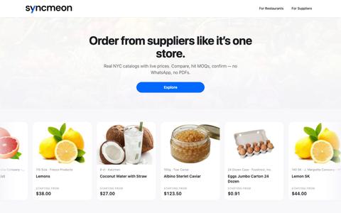SyncMeOn — Order from NYC suppliers in one place — screenshot